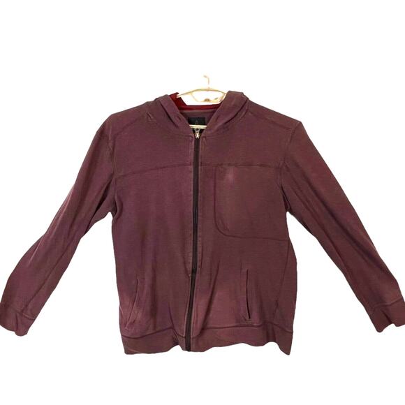 Prana Tops - PrAna Breathe Womens Distressed Sun Faded Maroon Full Zip Hoodie Size Large